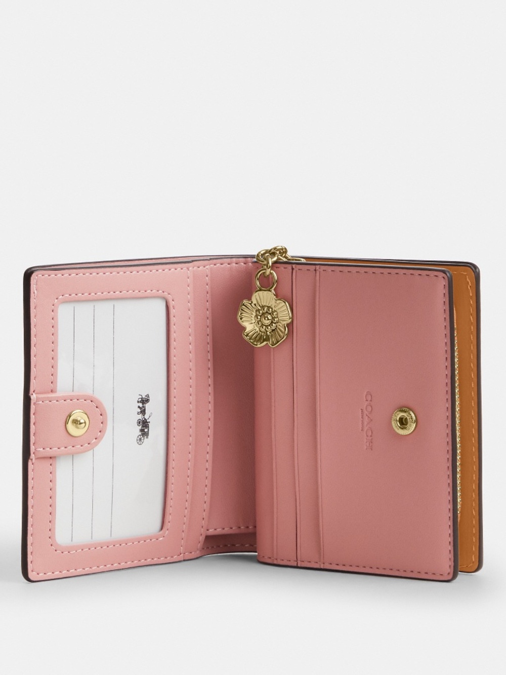 Coach Outlet Snap Wallet In Signature Canvas With Charm - Picture 3 of 4